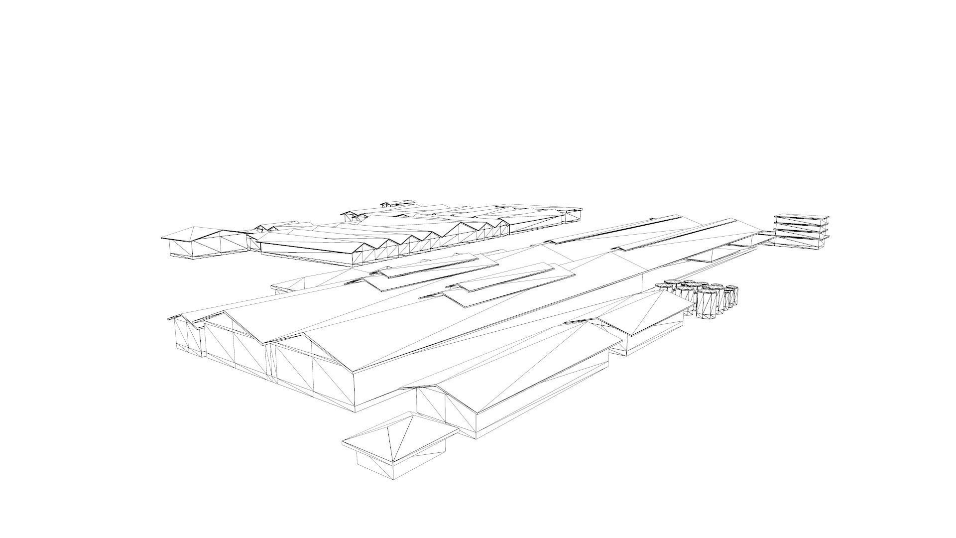 Industry factory building indofood indonesian Low-poly 3D model_8