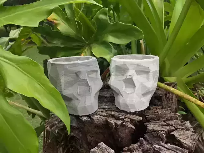 SKULL CONCRETE POT MOLD