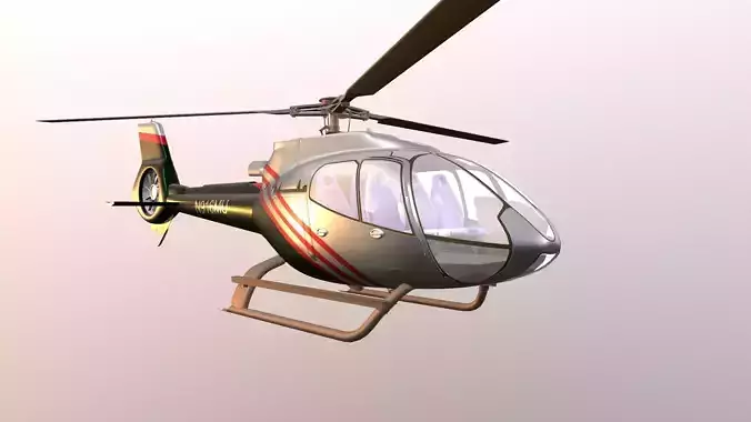 Helicopter - Low-poly 3D model