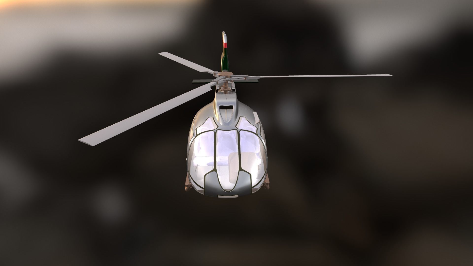 Helicopter - Low-poly 3D model_6