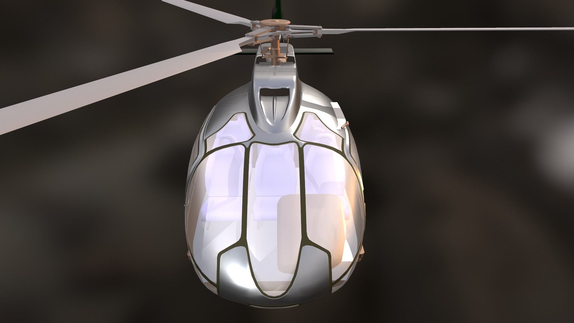 Helicopter - Low-poly 3D model_3