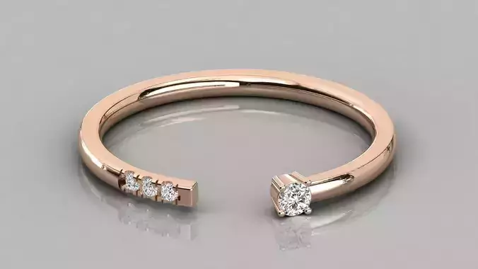 Women solitaire ring 3dm stl render detail 