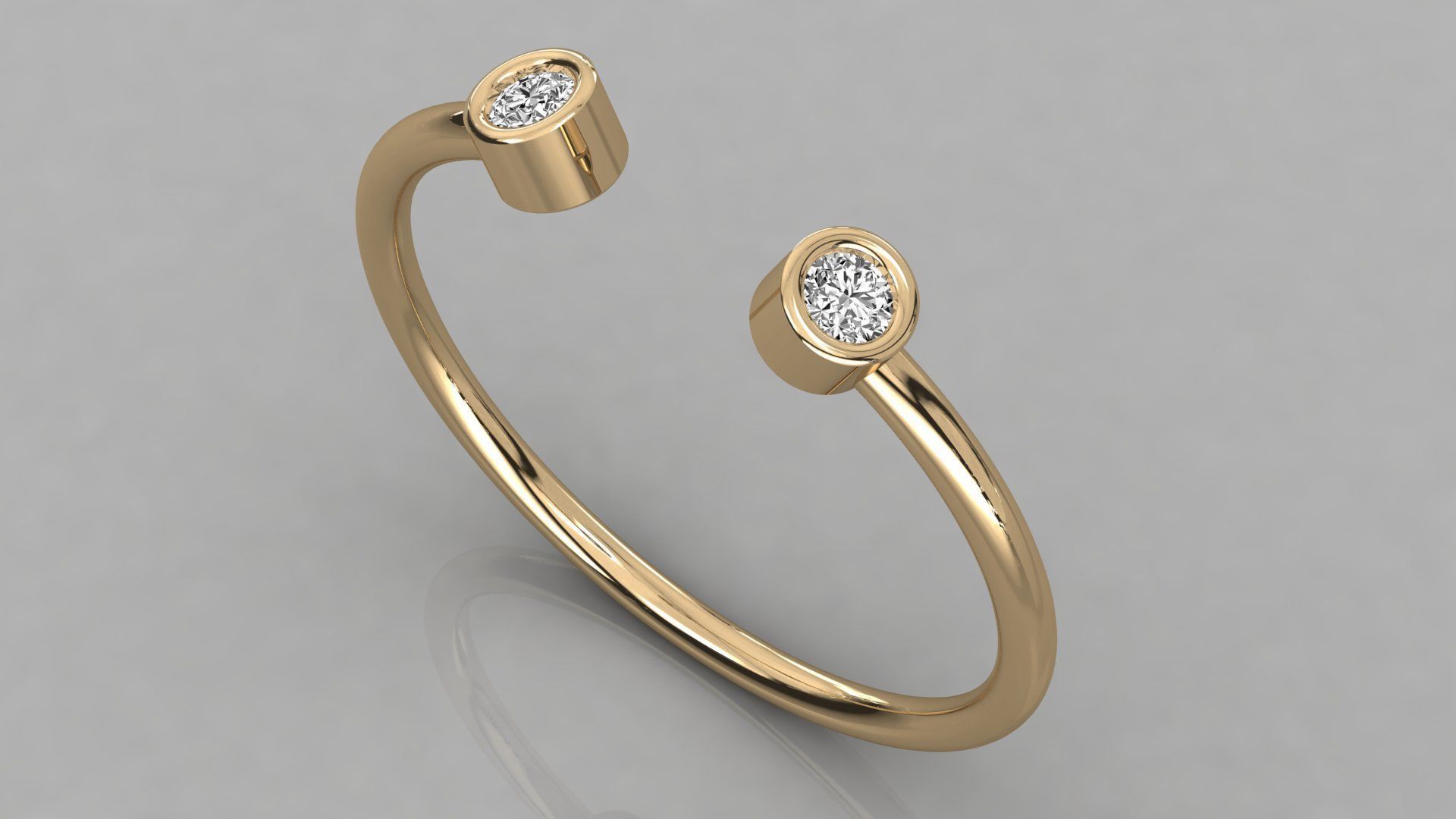 Women solitaire ring 3dm stl render detail  3D print model_3