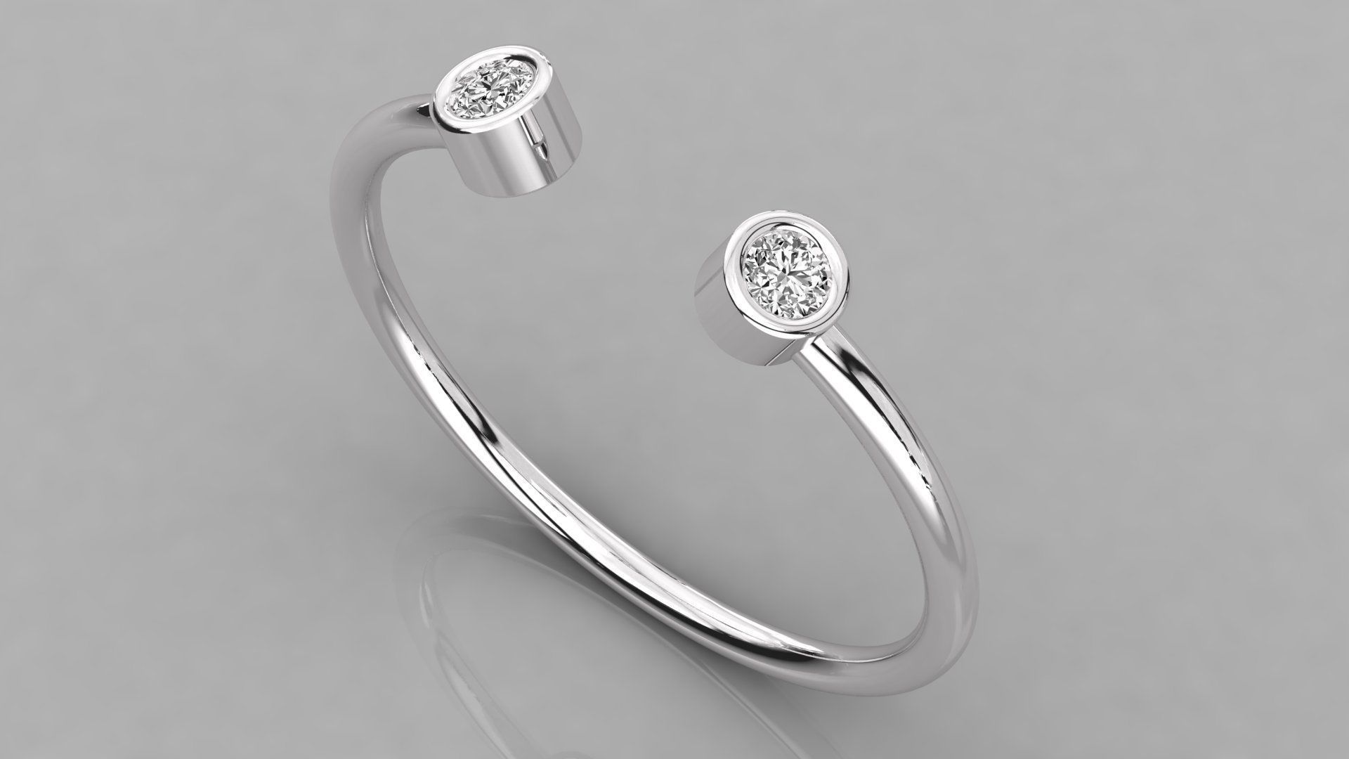 Women solitaire ring 3dm stl render detail  3D print model_2