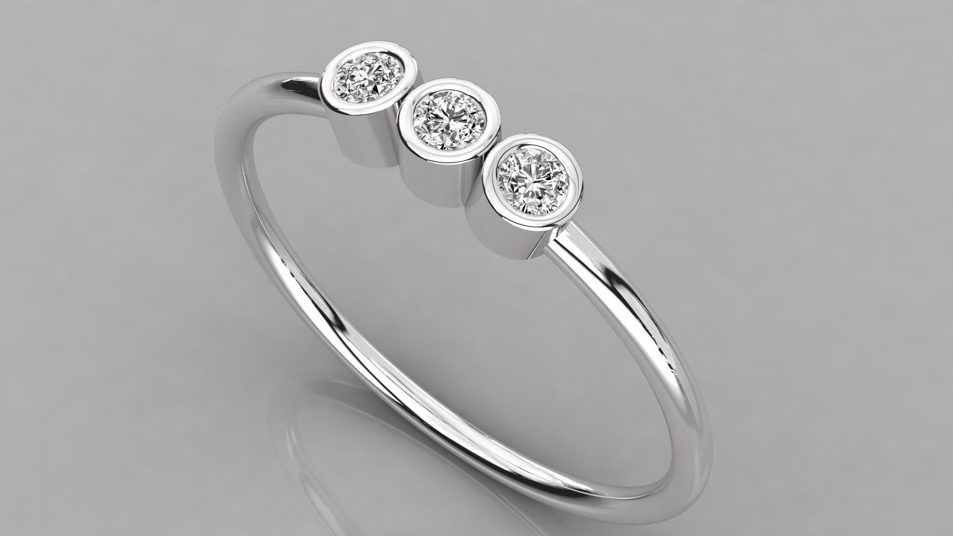 Women solitaire ring 3dm stl render detail 3D print model_5