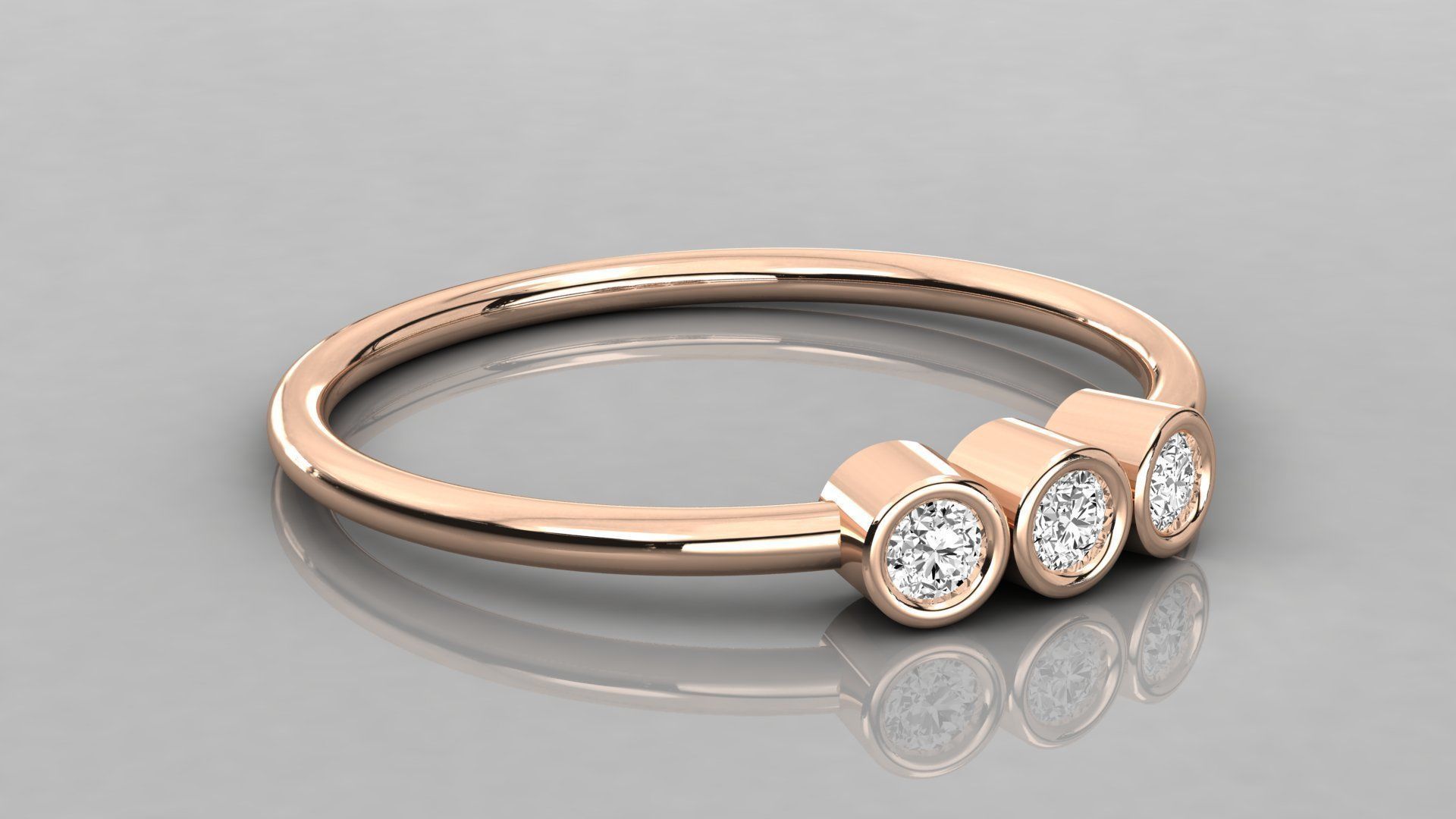 Women solitaire ring 3dm stl render detail 3D print model_2