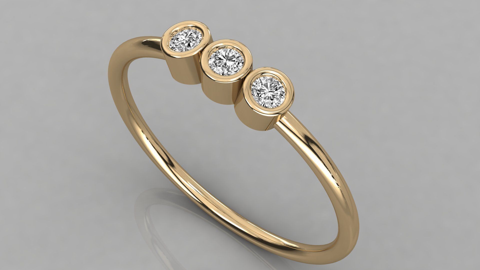 Women solitaire ring 3dm stl render detail 3D print model_6