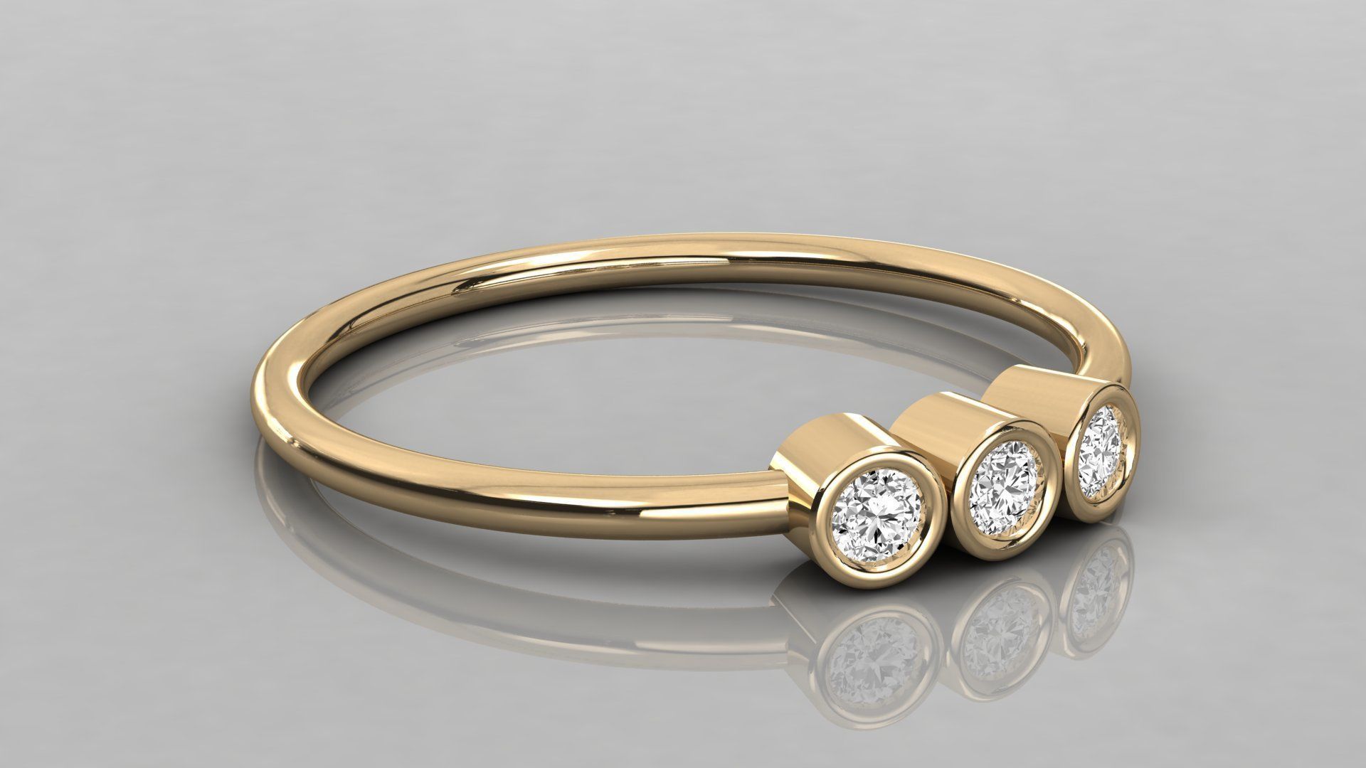 Women solitaire ring 3dm stl render detail 3D print model_4
