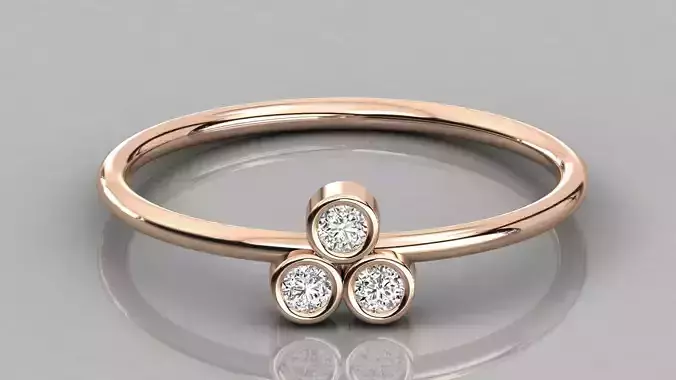 Women solitaire ring 3dm stl render detail 