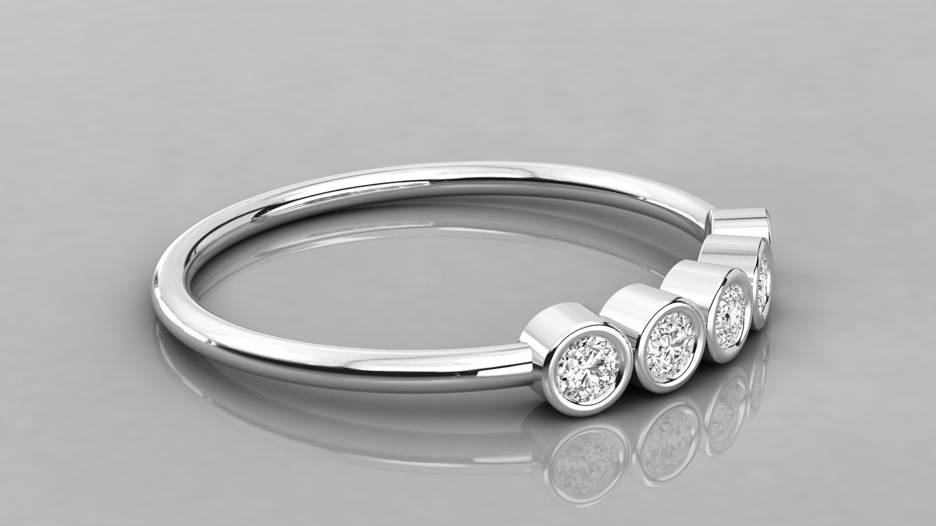 Women solitaire ring 3dm stl render detail 3D print model_5