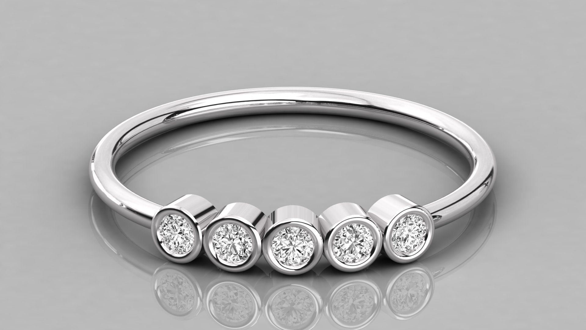 Women solitaire ring 3dm stl render detail 3D print model_7