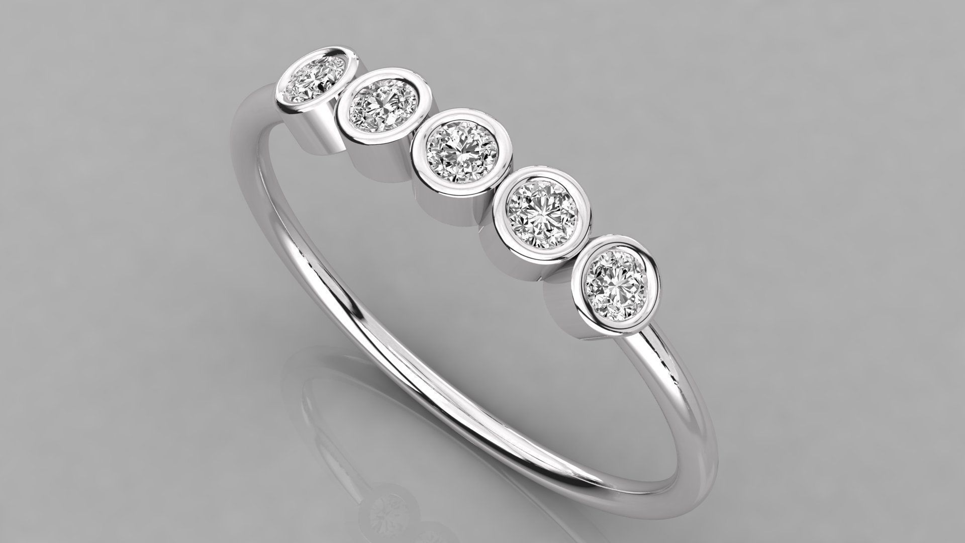 Women solitaire ring 3dm stl render detail 3D print model_2