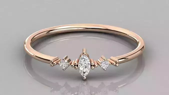 Women solitaire ring 3dm stl render detail 