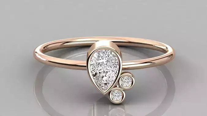 Women solitaire ring 3dm stl render detail  3D print model