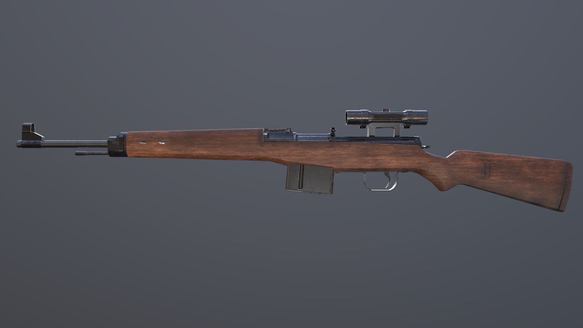 GEWEHR 43 Low Poly Sniper Rifle Low-poly 3D model_5