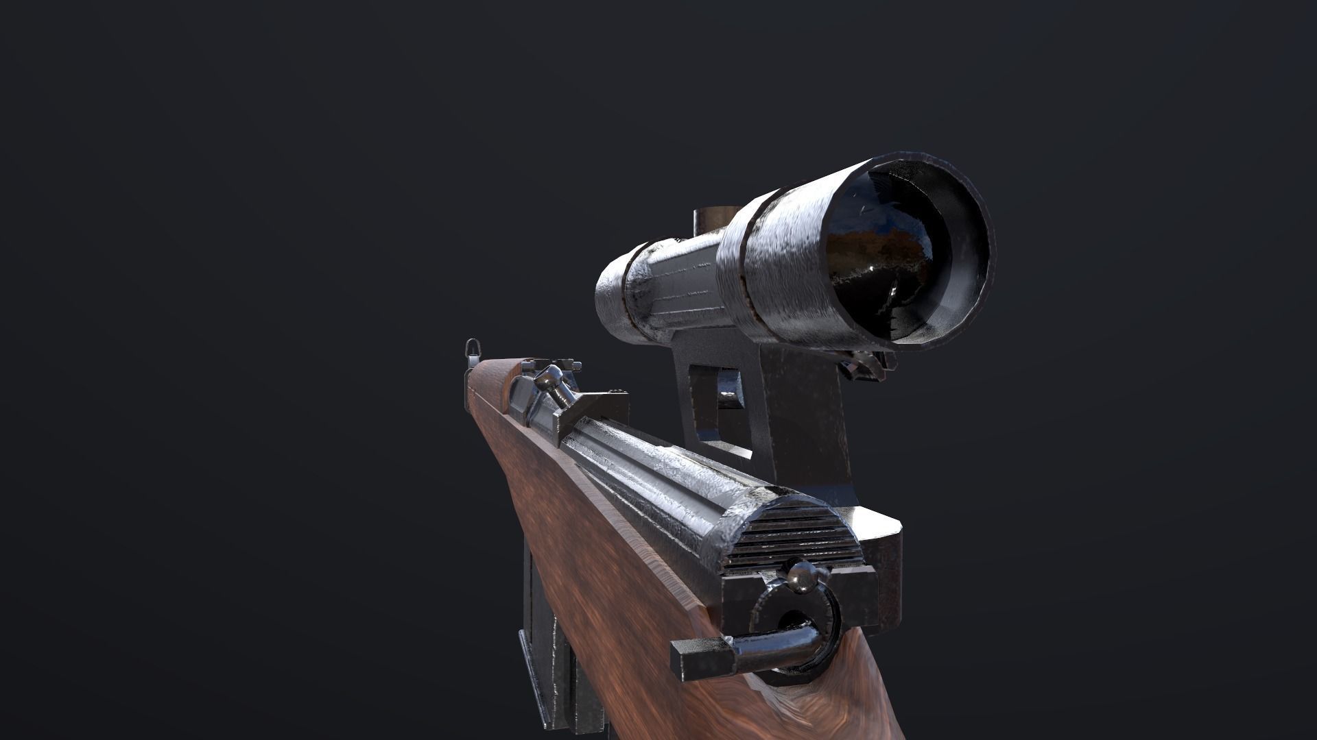 GEWEHR 43 Low Poly Sniper Rifle Low-poly 3D model_12