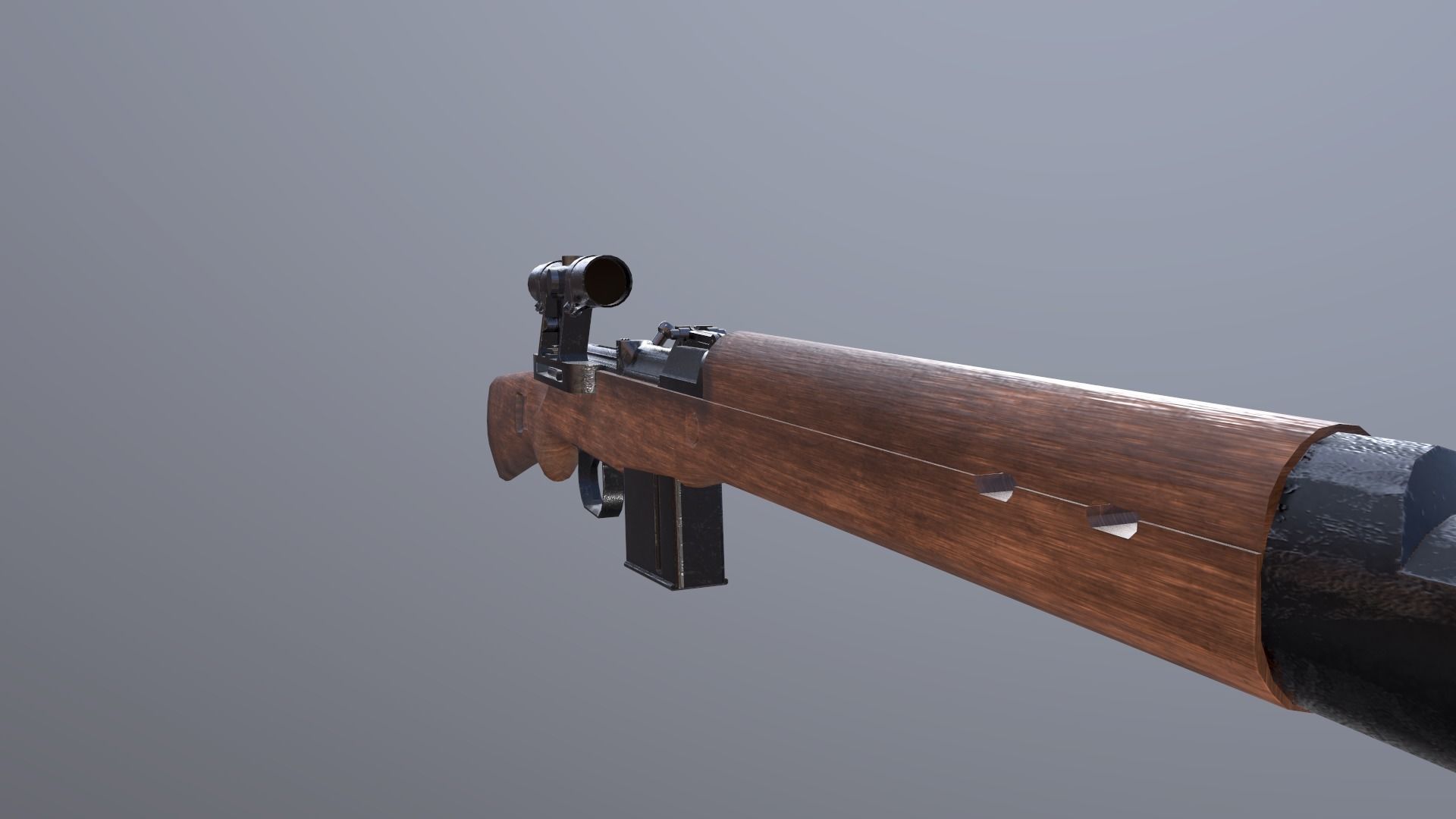GEWEHR 43 Low Poly Sniper Rifle Low-poly 3D model_11