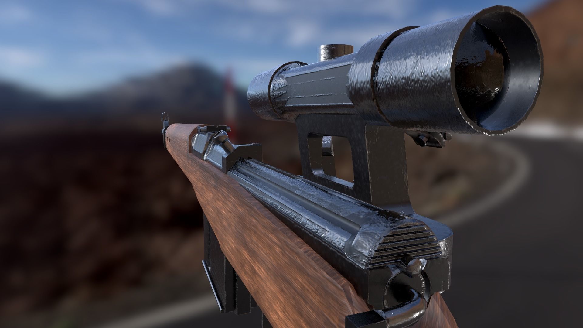 GEWEHR 43 Low Poly Sniper Rifle Low-poly 3D model_2