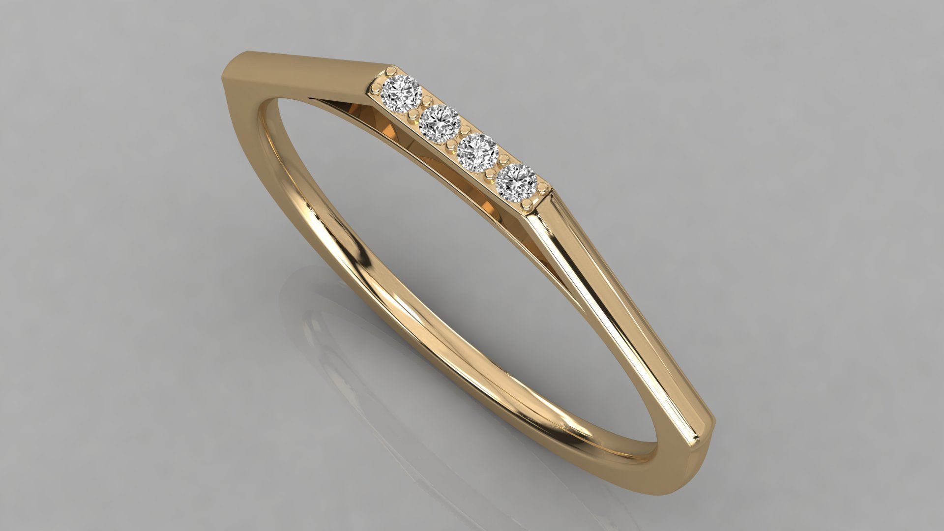 Women solitaire ring 3dm stl render detail 3D print model_3