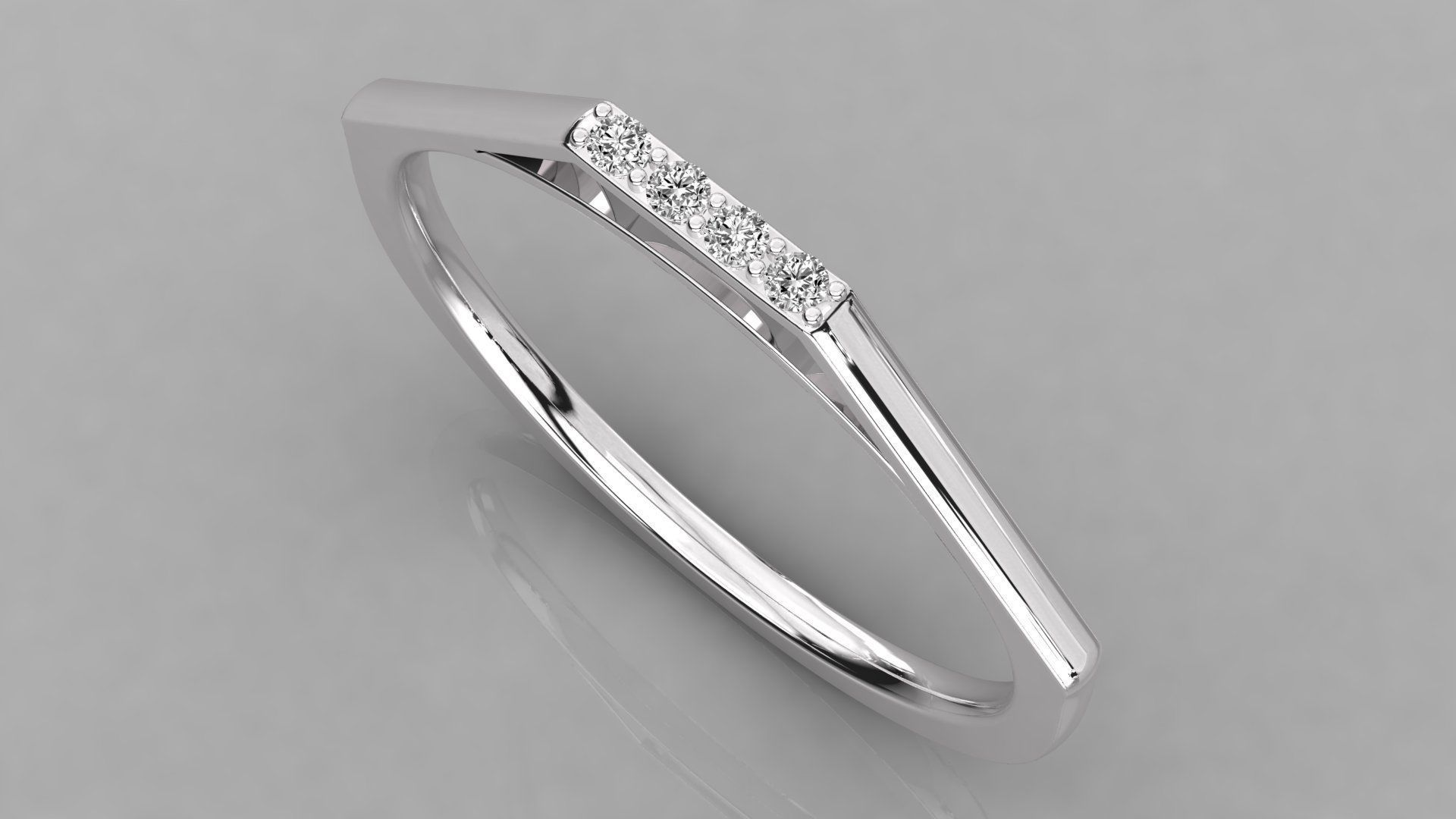 Women solitaire ring 3dm stl render detail 3D print model_2