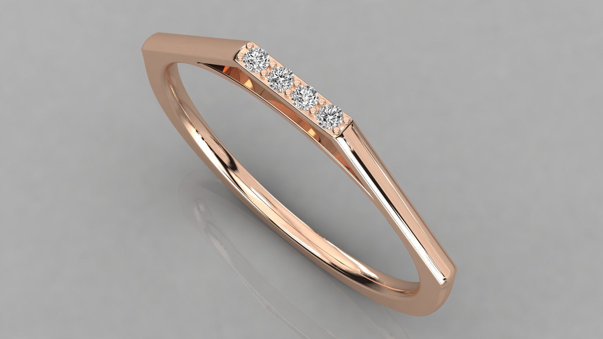 Women solitaire ring 3dm stl render detail 3D print model_1