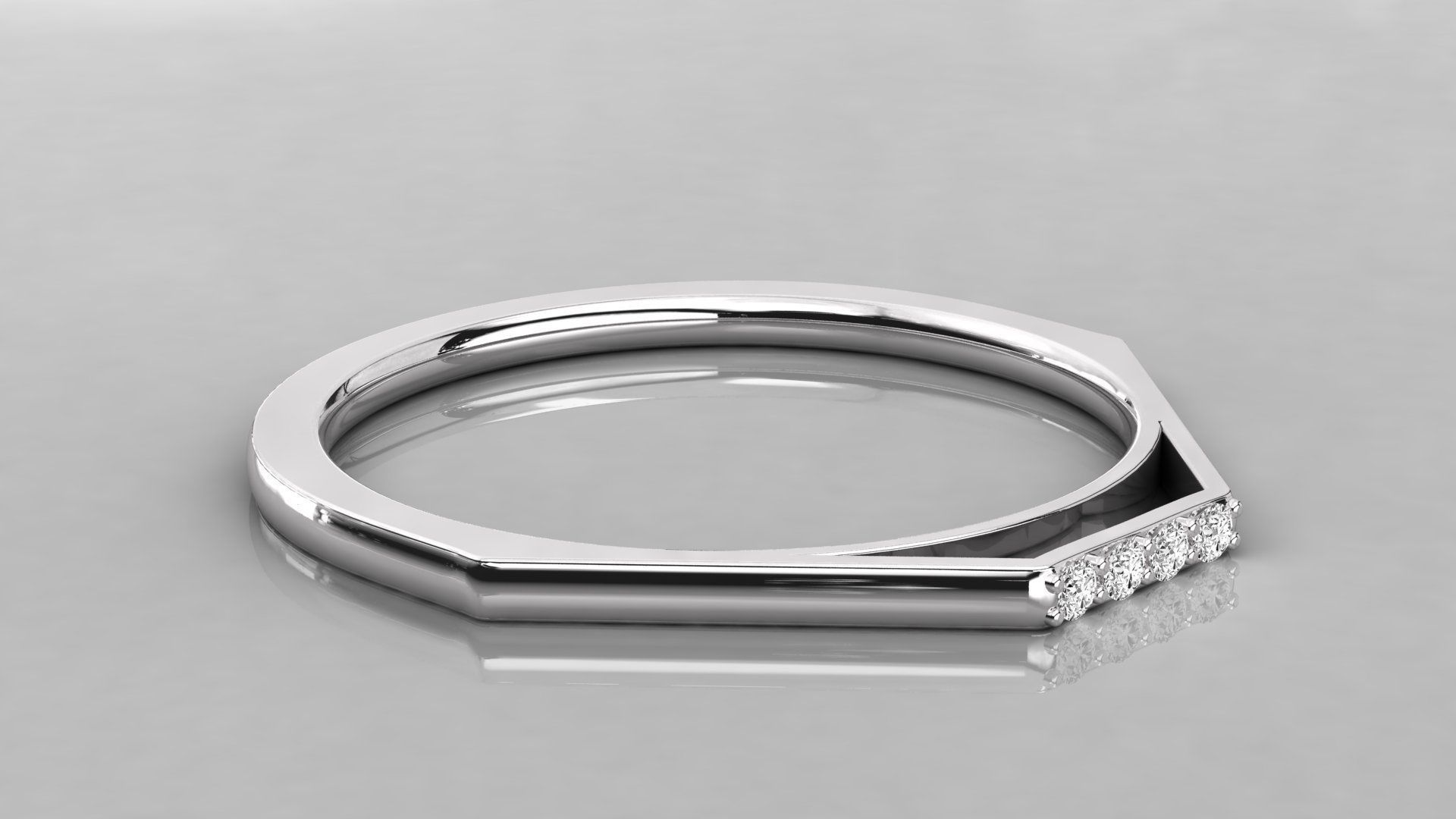 Women solitaire ring 3dm stl render detail 3D print model_5