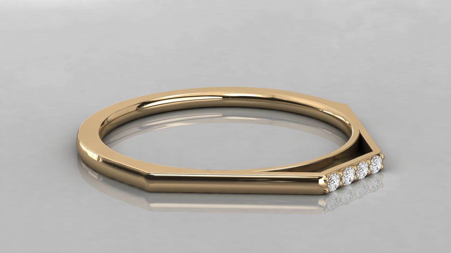 Women solitaire ring 3dm stl render detail 3D print model_6
