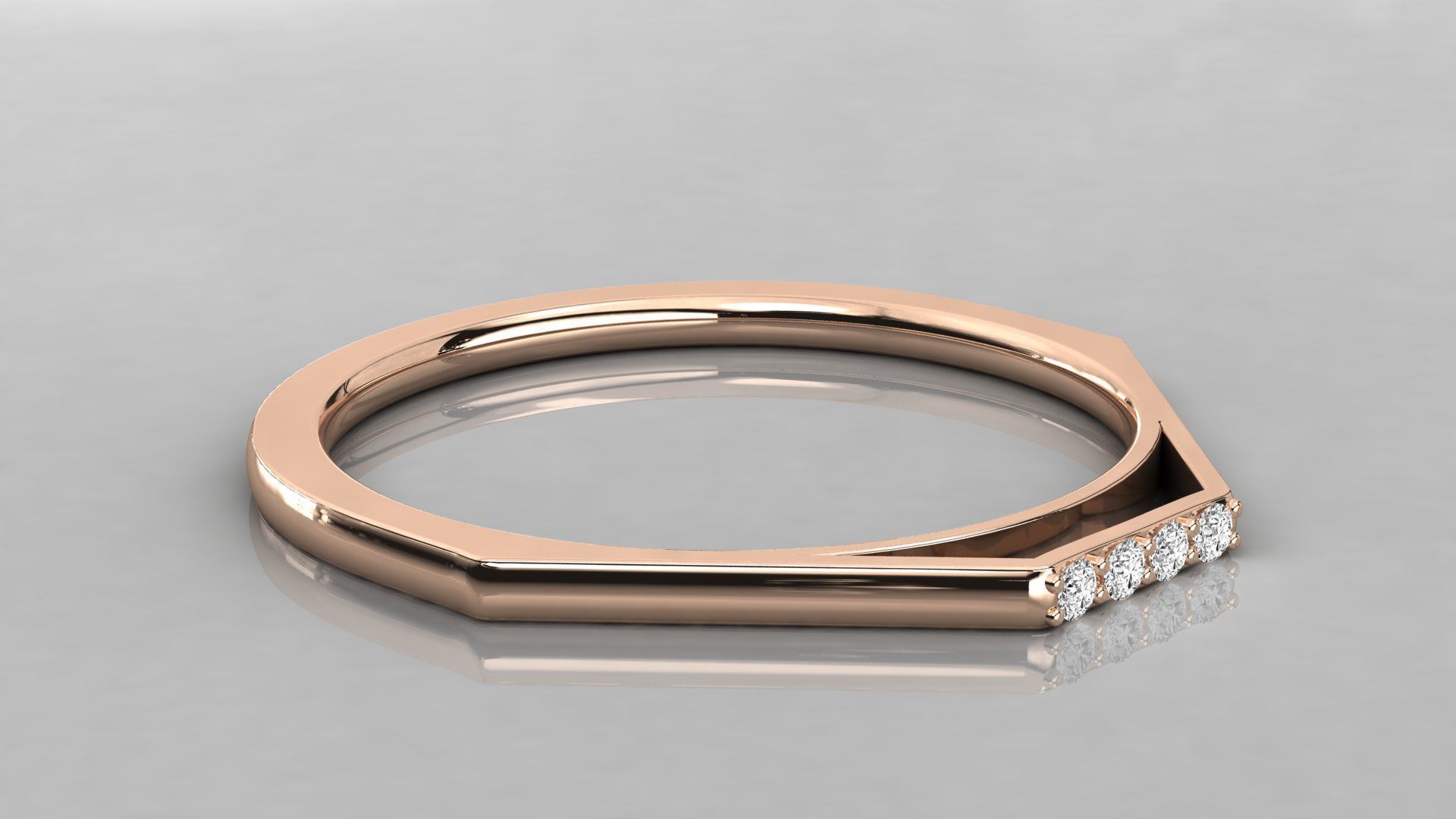 Women solitaire ring 3dm stl render detail 3D print model_4