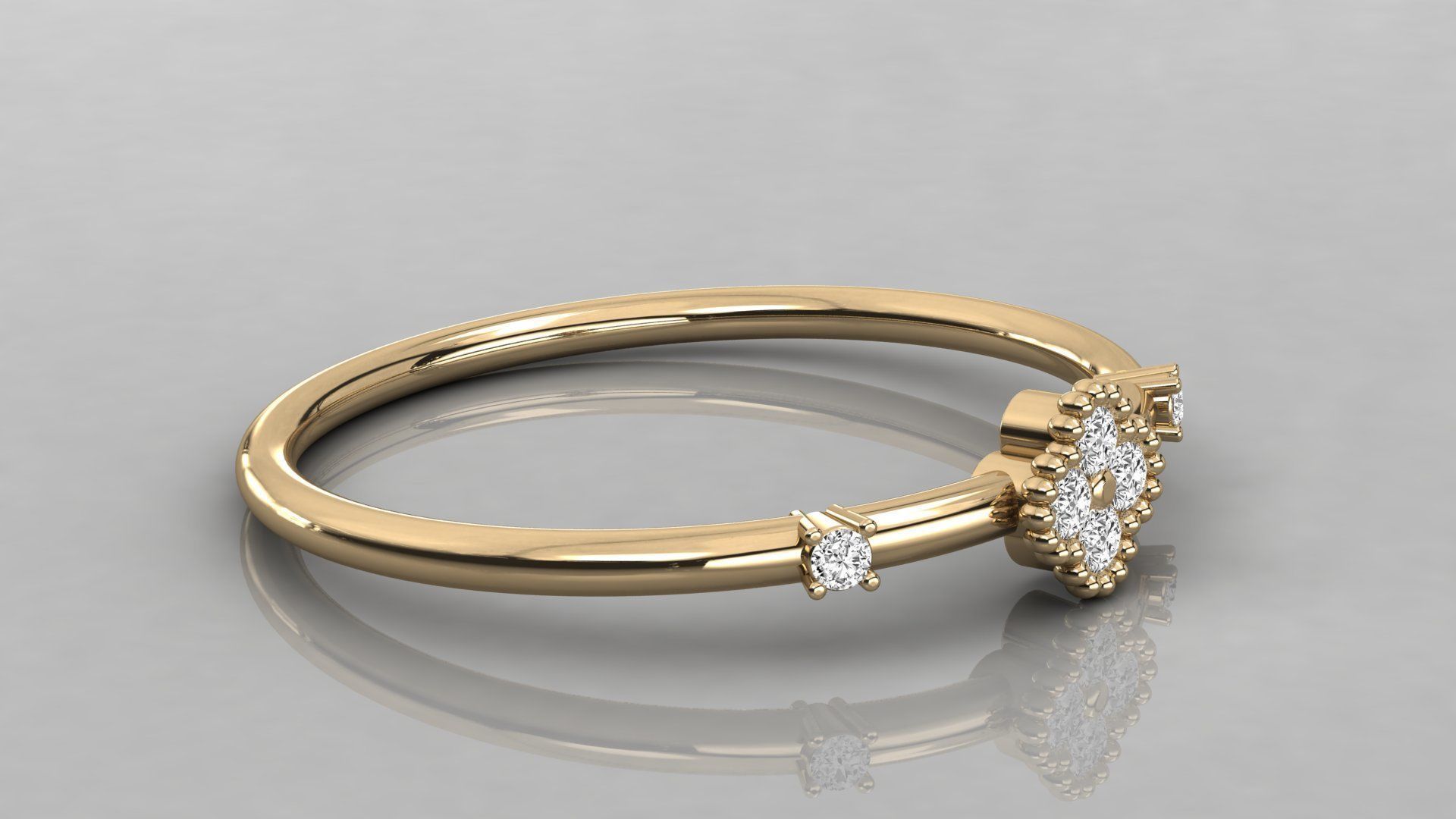 Women solitaire ring 3dm stl render detail  3D print model_6
