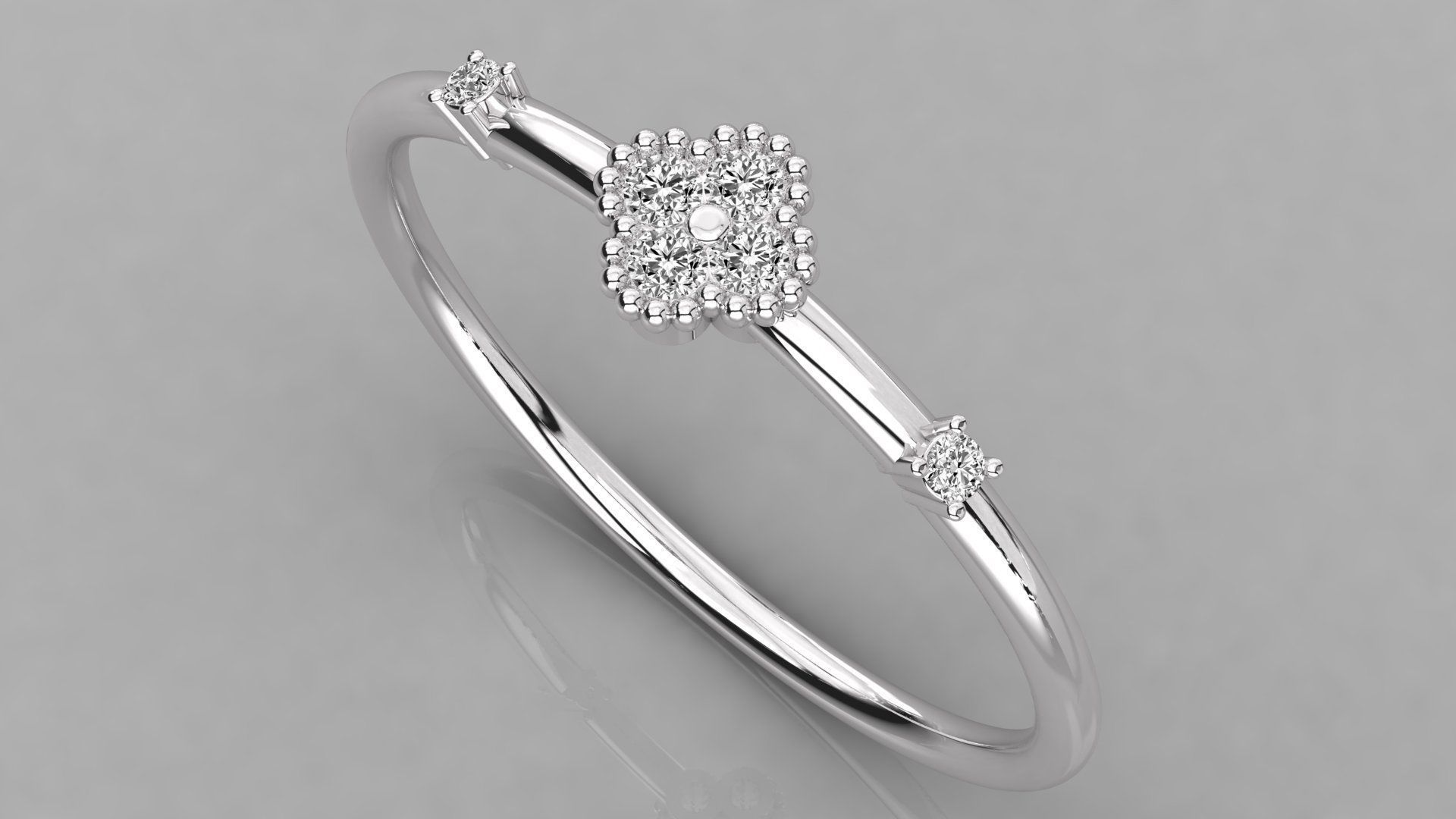 Women solitaire ring 3dm stl render detail  3D print model_2