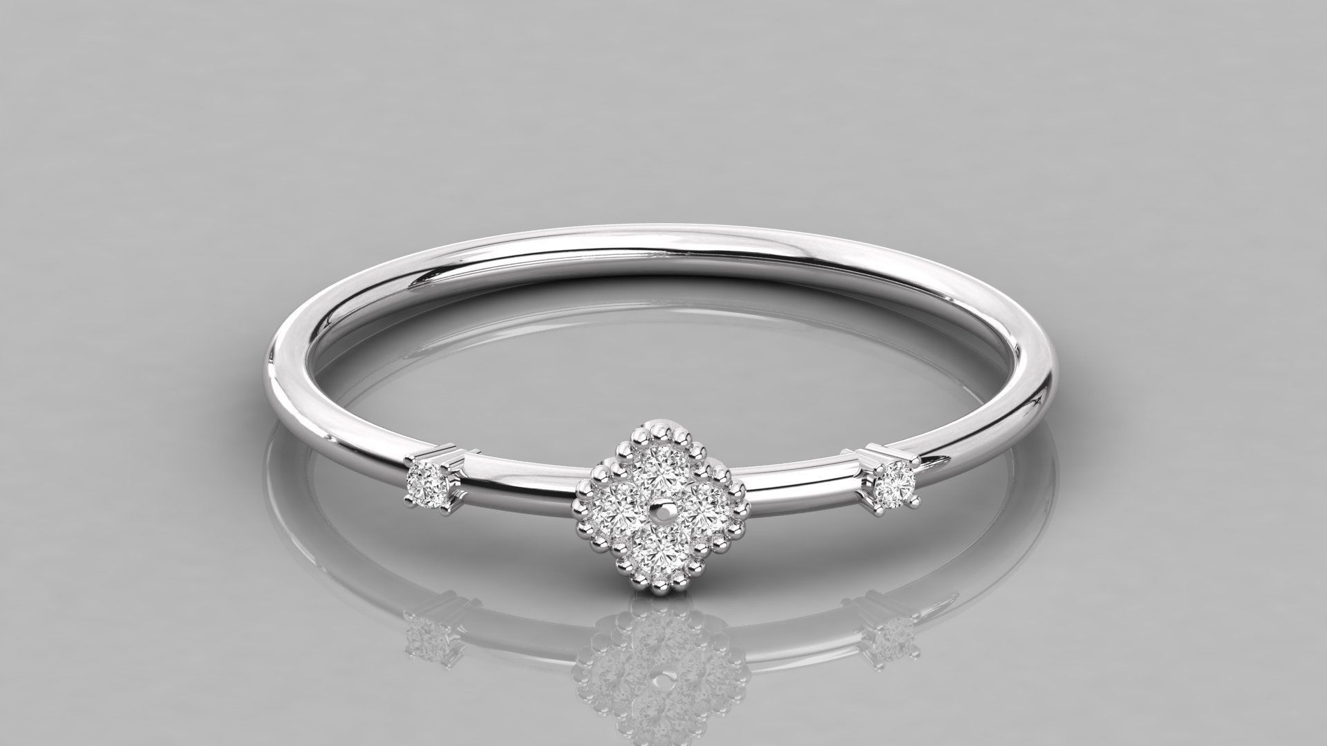 Women solitaire ring 3dm stl render detail  3D print model_7