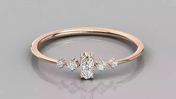 Women solitaire ring 3dm stl render detail 