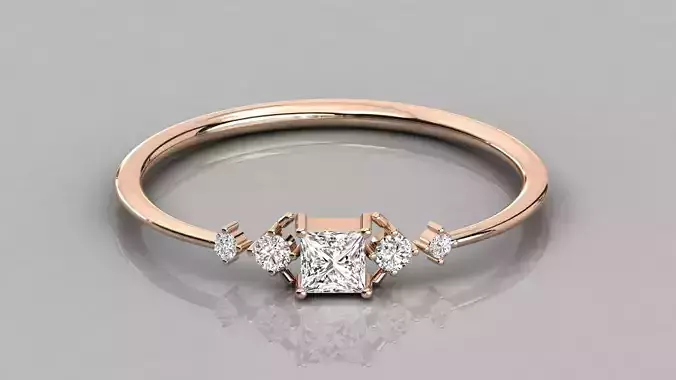 Women solitaire ring 3dm stl render detail 