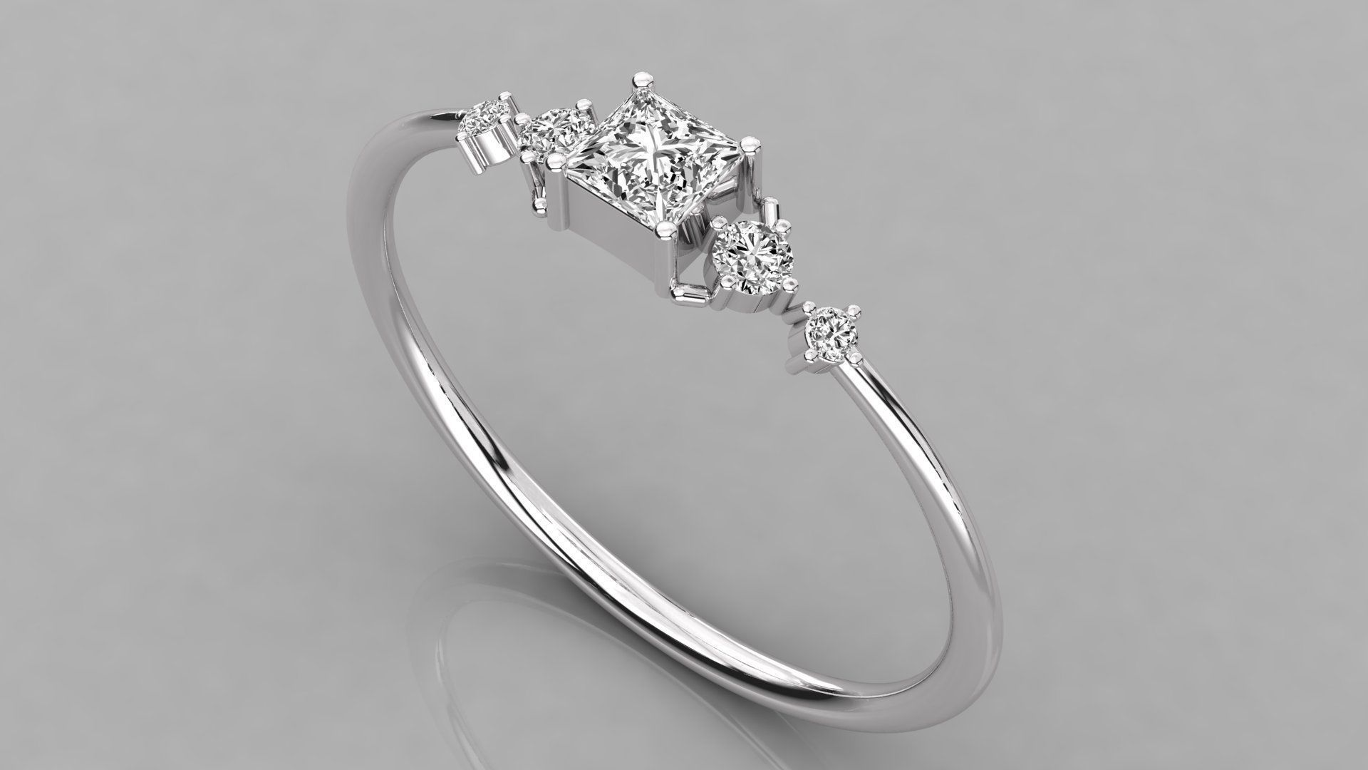 Women solitaire ring 3dm stl render detail  3D print model_2