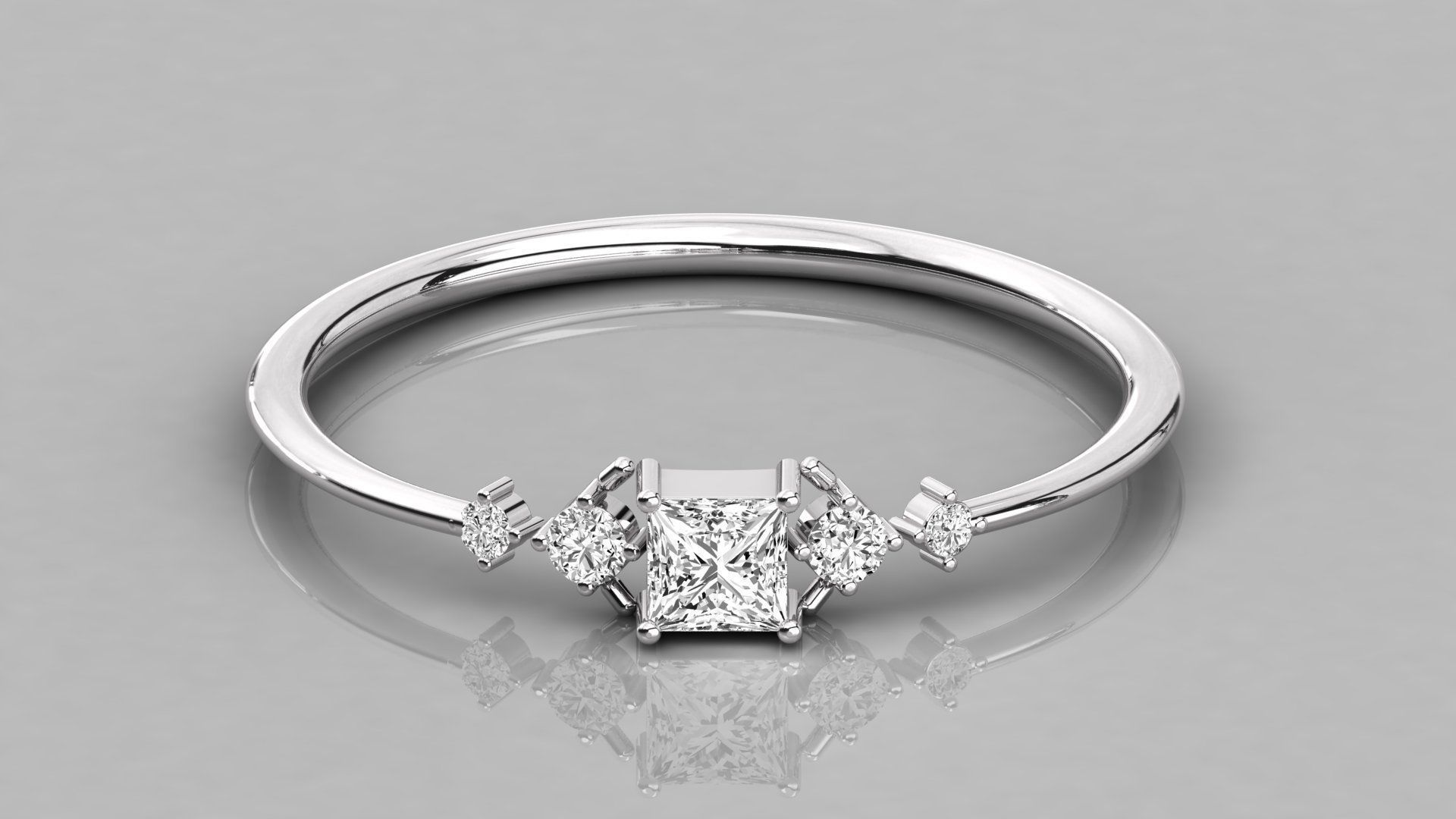 Women solitaire ring 3dm stl render detail  3D print model_7