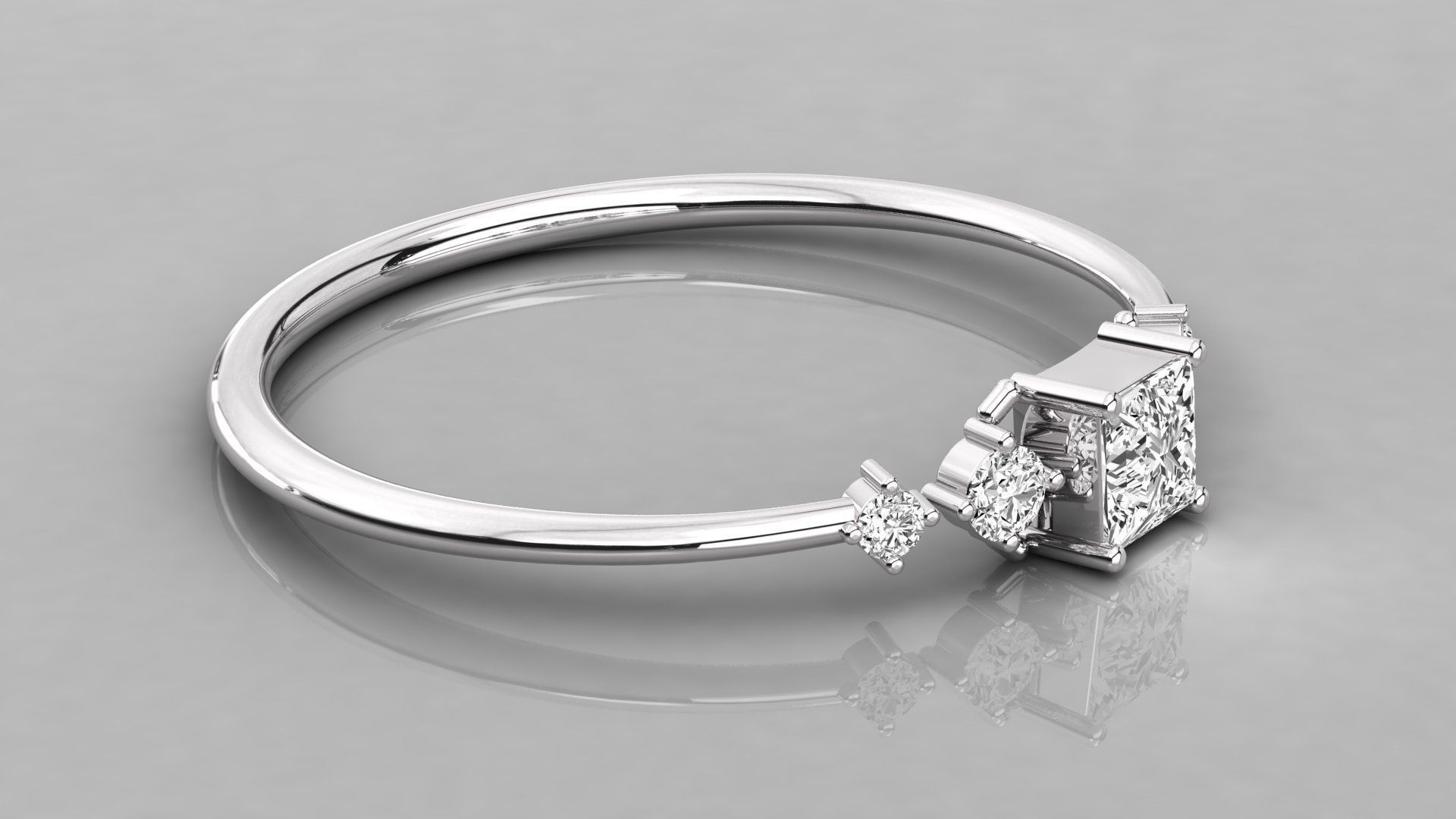 Women solitaire ring 3dm stl render detail  3D print model_5