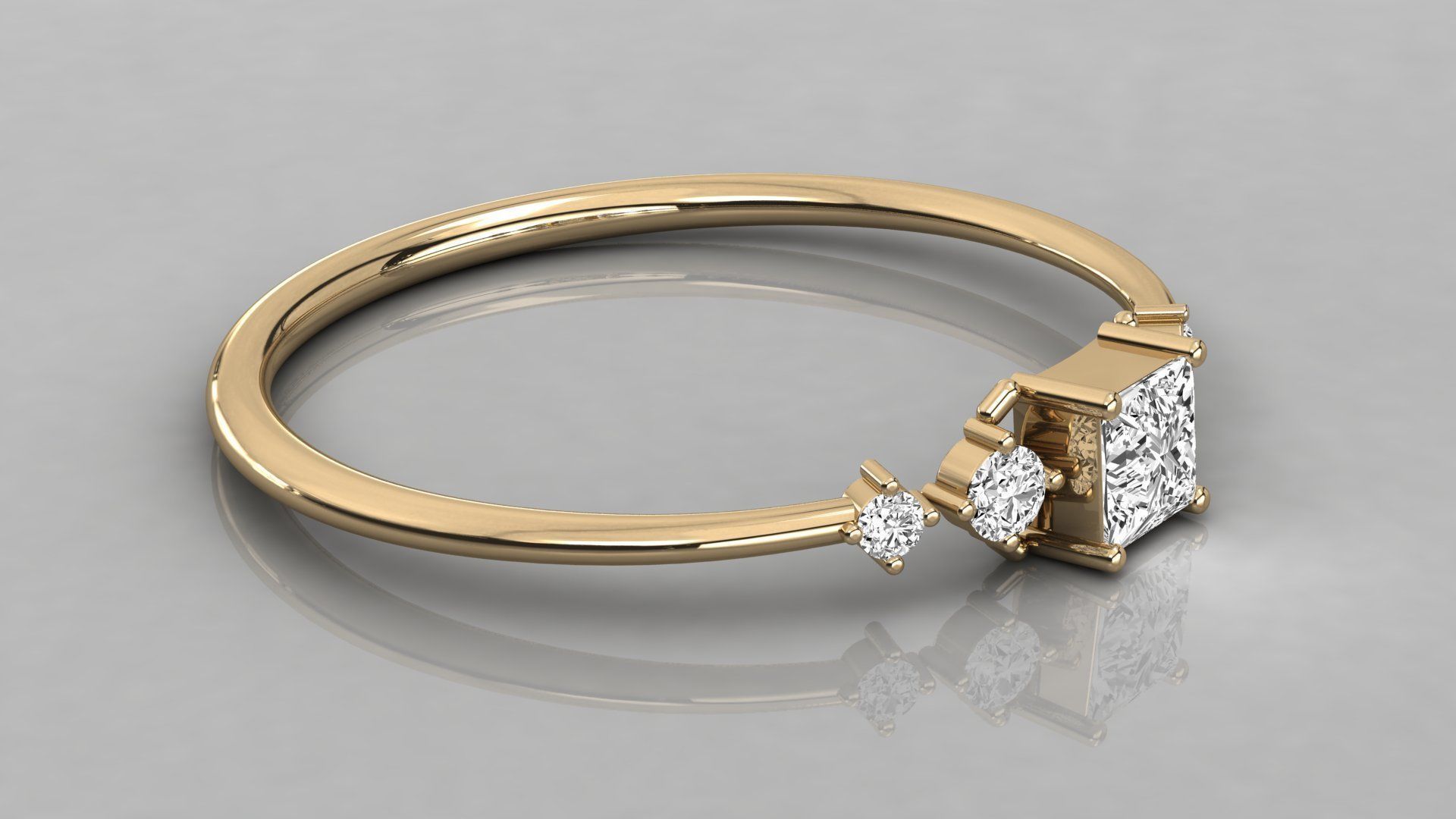 Women solitaire ring 3dm stl render detail  3D print model_6