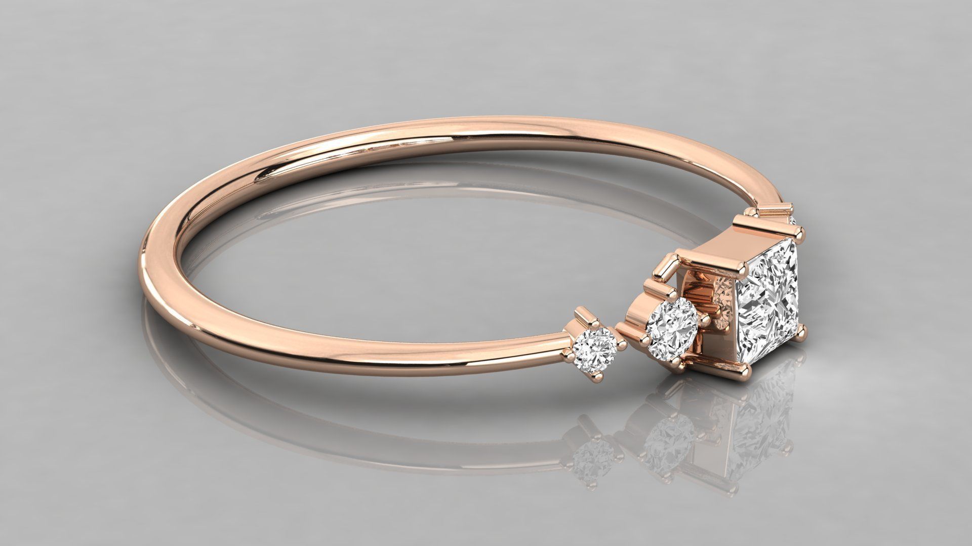 Women solitaire ring 3dm stl render detail  3D print model_4