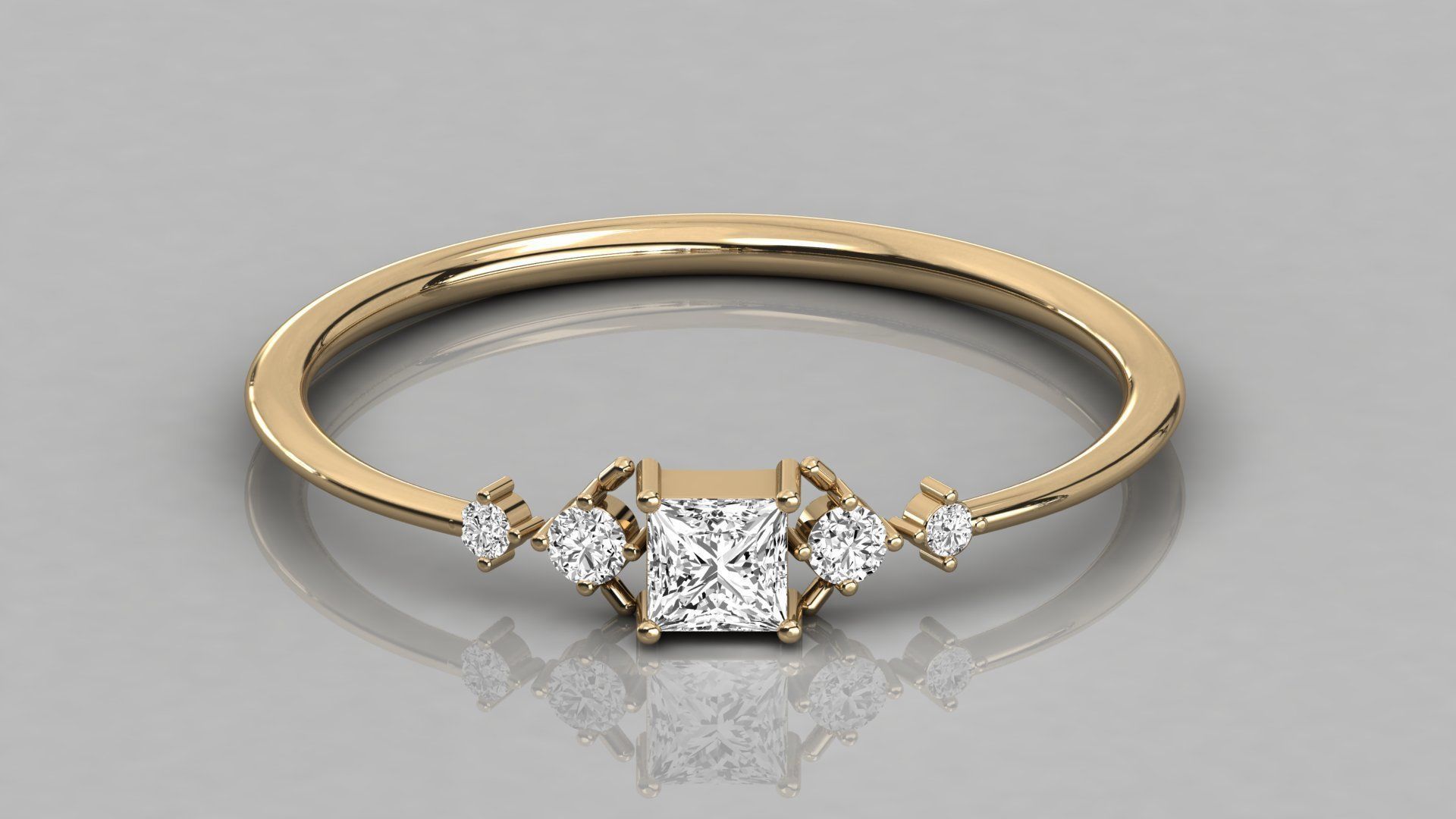Women solitaire ring 3dm stl render detail  3D print model_8