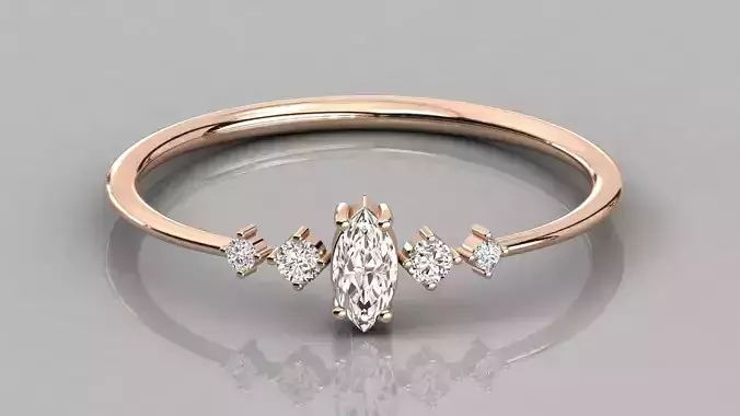 Women solitaire ring 3dm stl render detail 