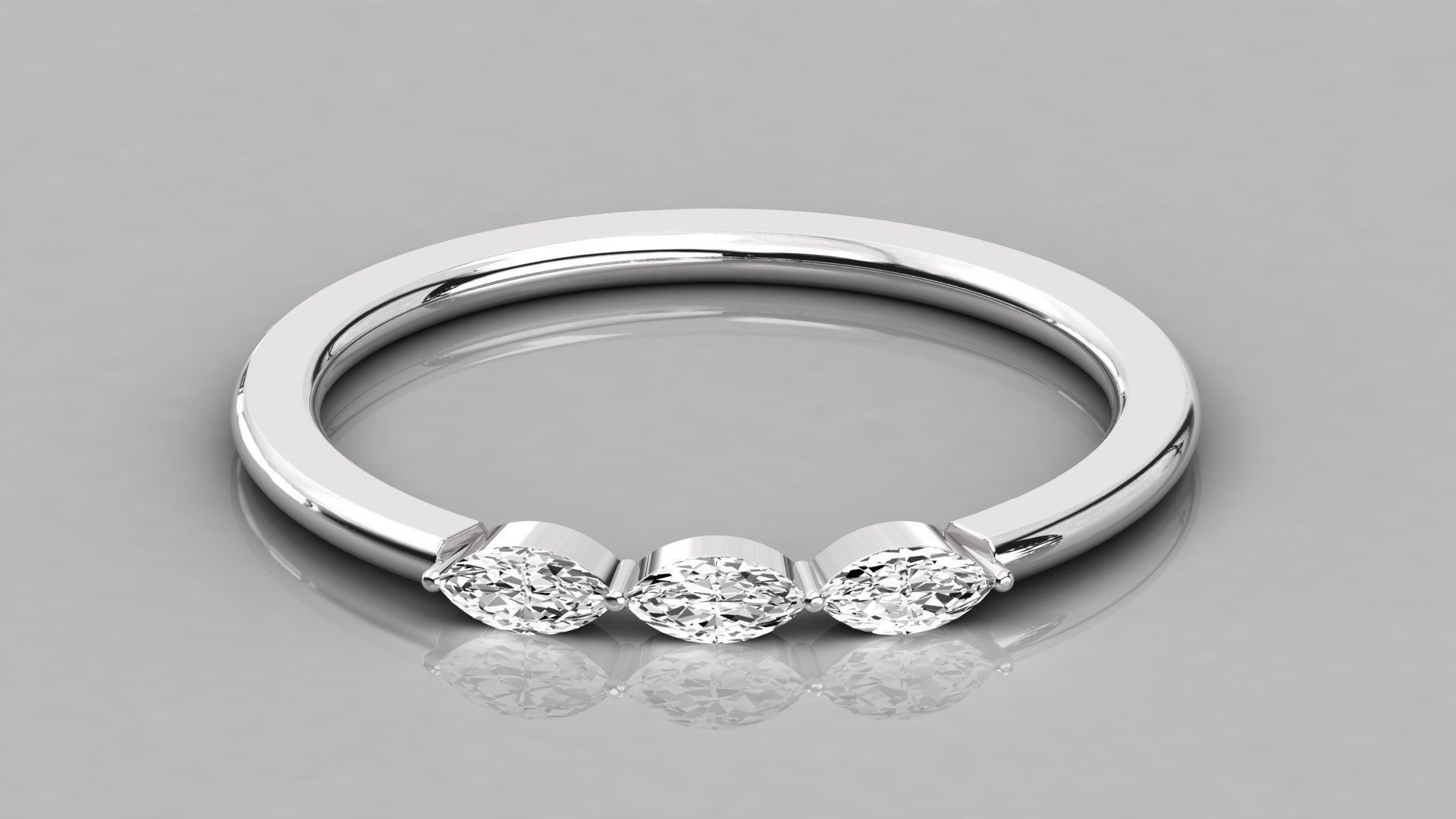 Women solitaire ring 3dm stl render detail  3D print model_7