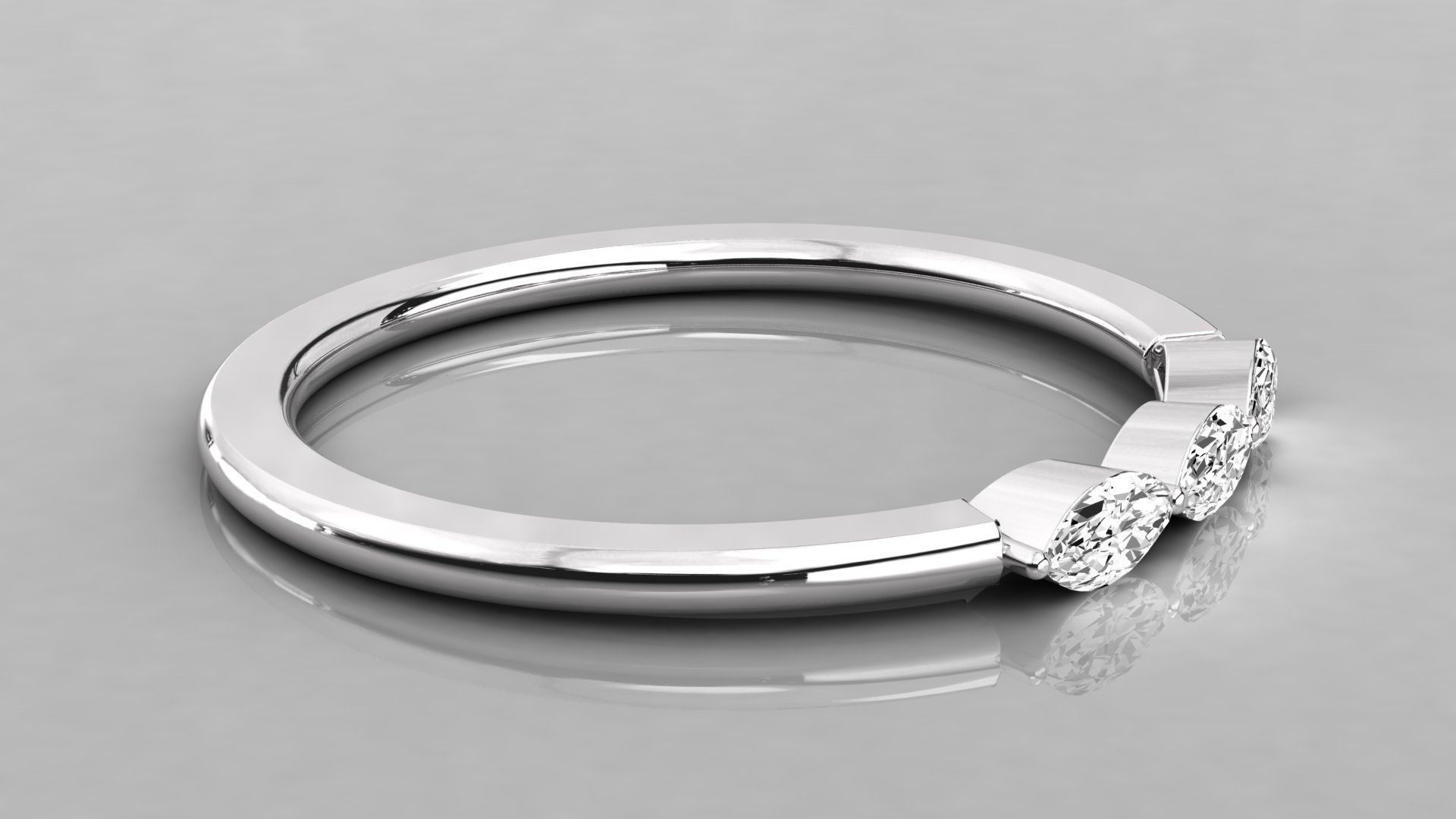 Women solitaire ring 3dm stl render detail  3D print model_5