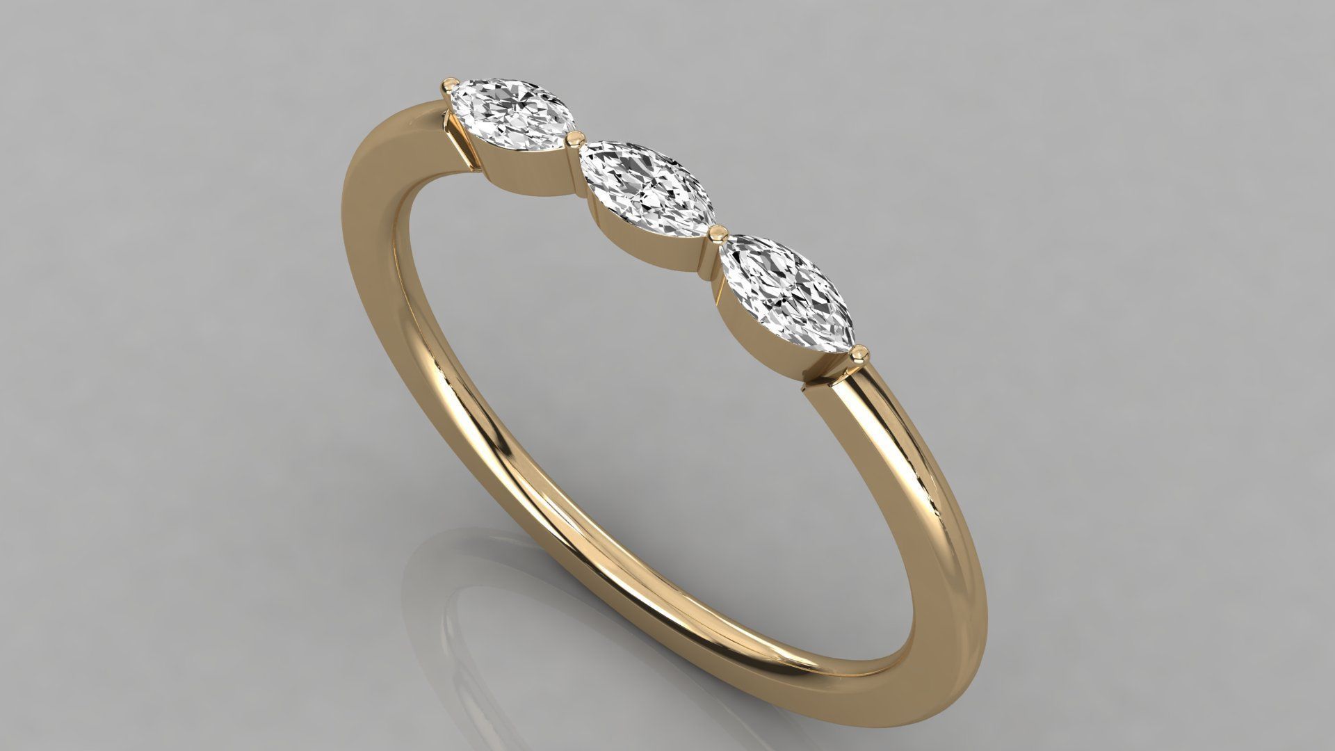 Women solitaire ring 3dm stl render detail  3D print model_3
