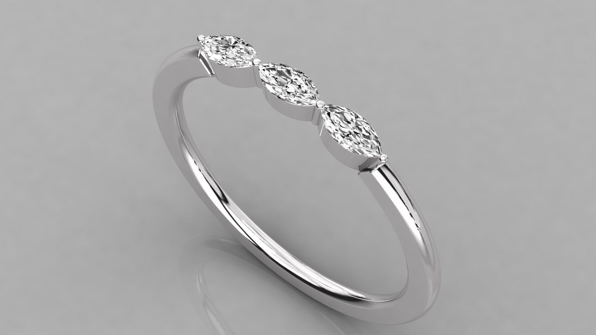 Women solitaire ring 3dm stl render detail  3D print model_2