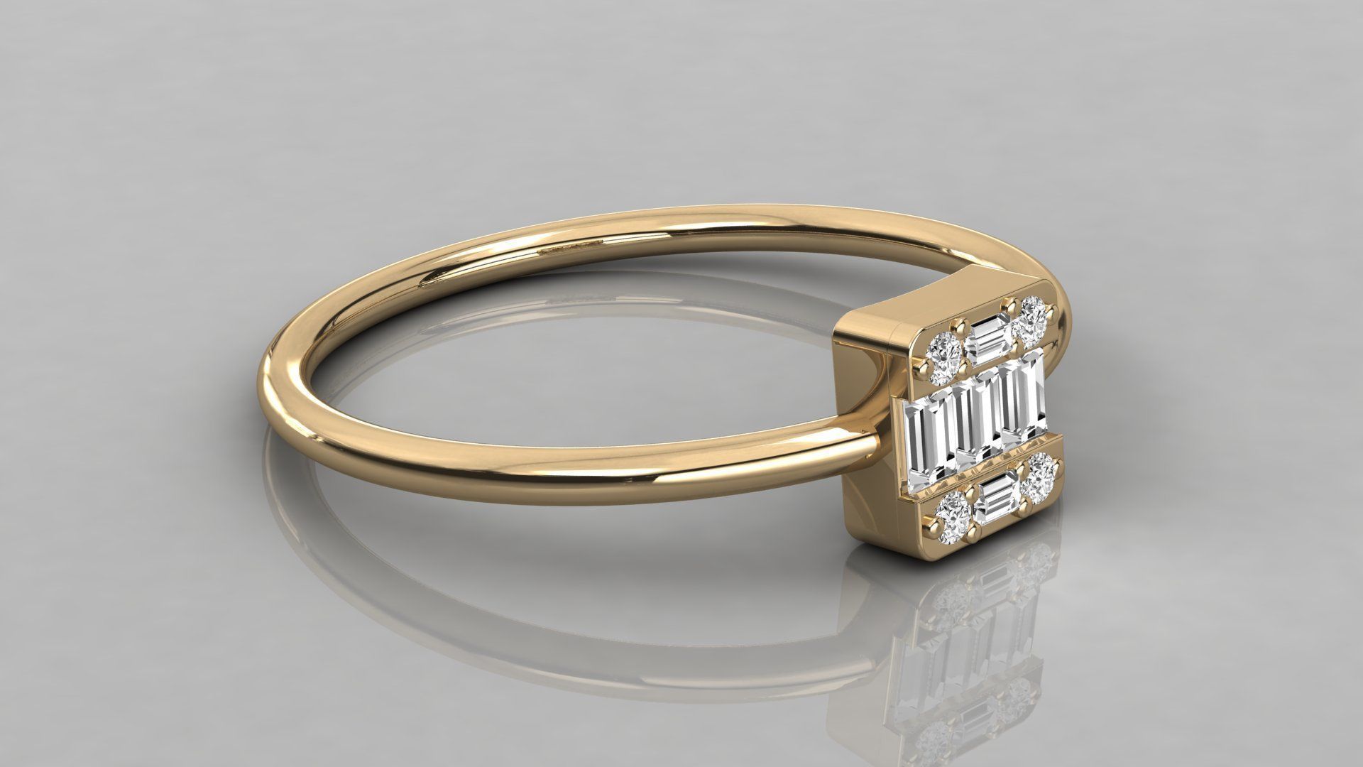 Women solitaire ring 3dm stl render detail  3D print model_6