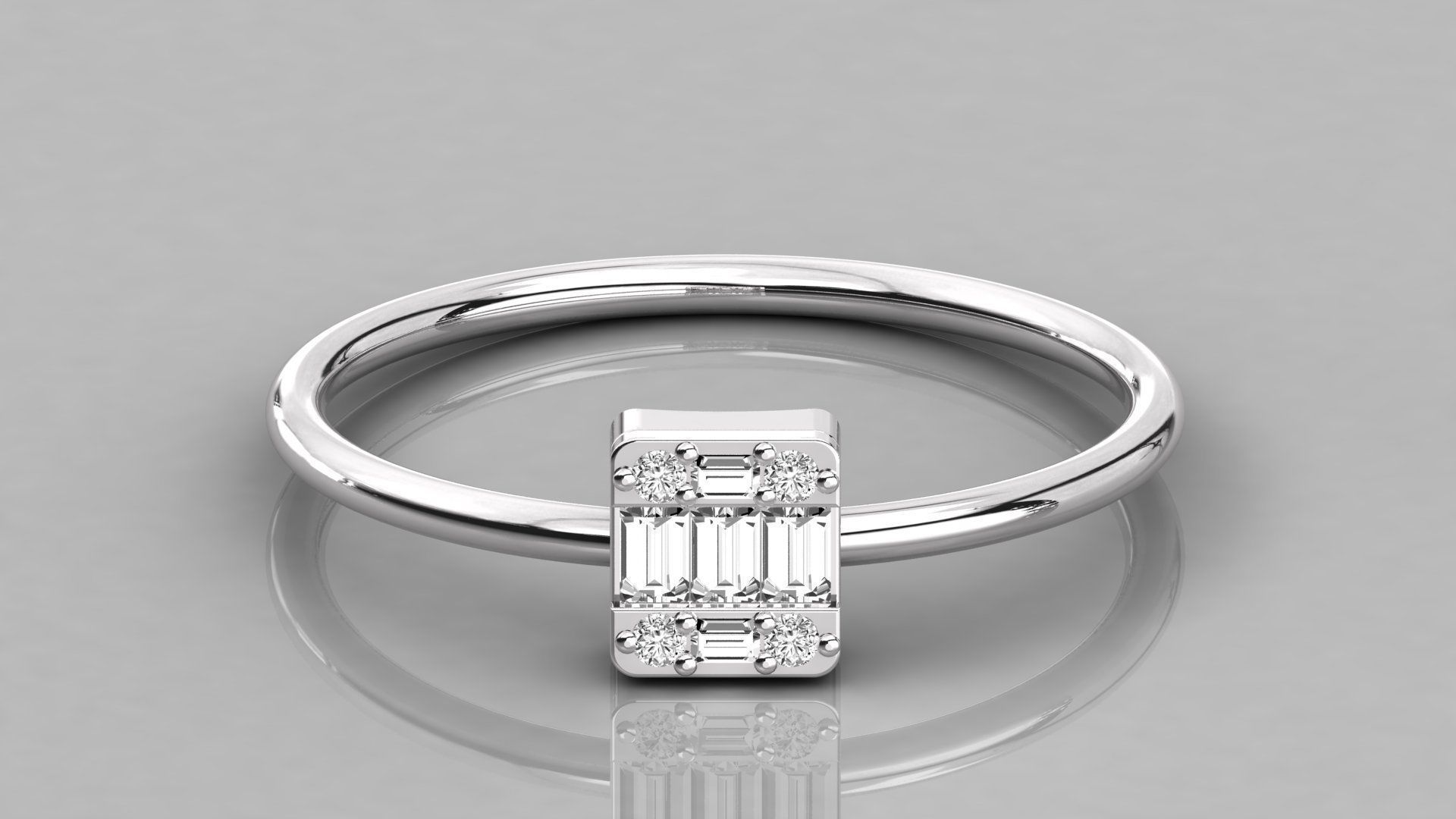Women solitaire ring 3dm stl render detail  3D print model_7