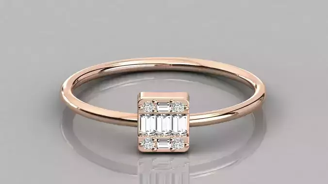 Women solitaire ring 3dm stl render detail 