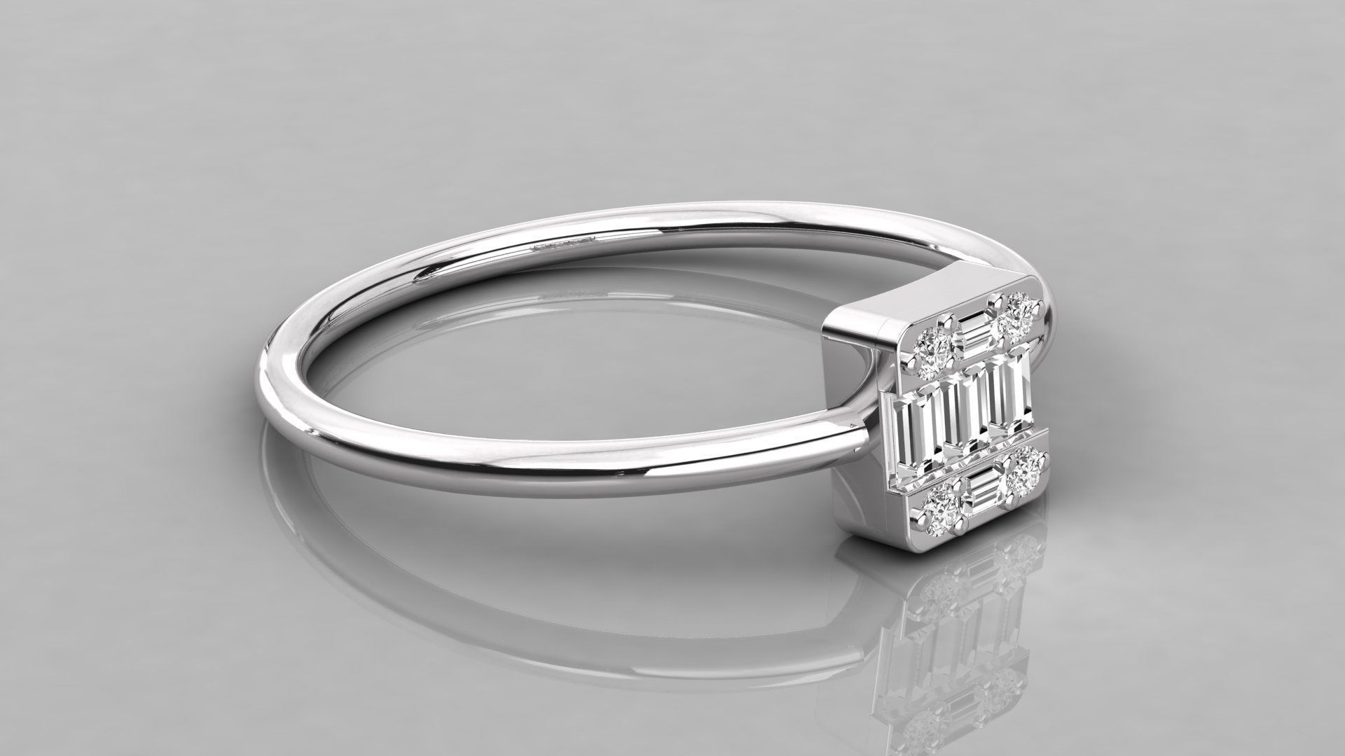 Women solitaire ring 3dm stl render detail  3D print model_5