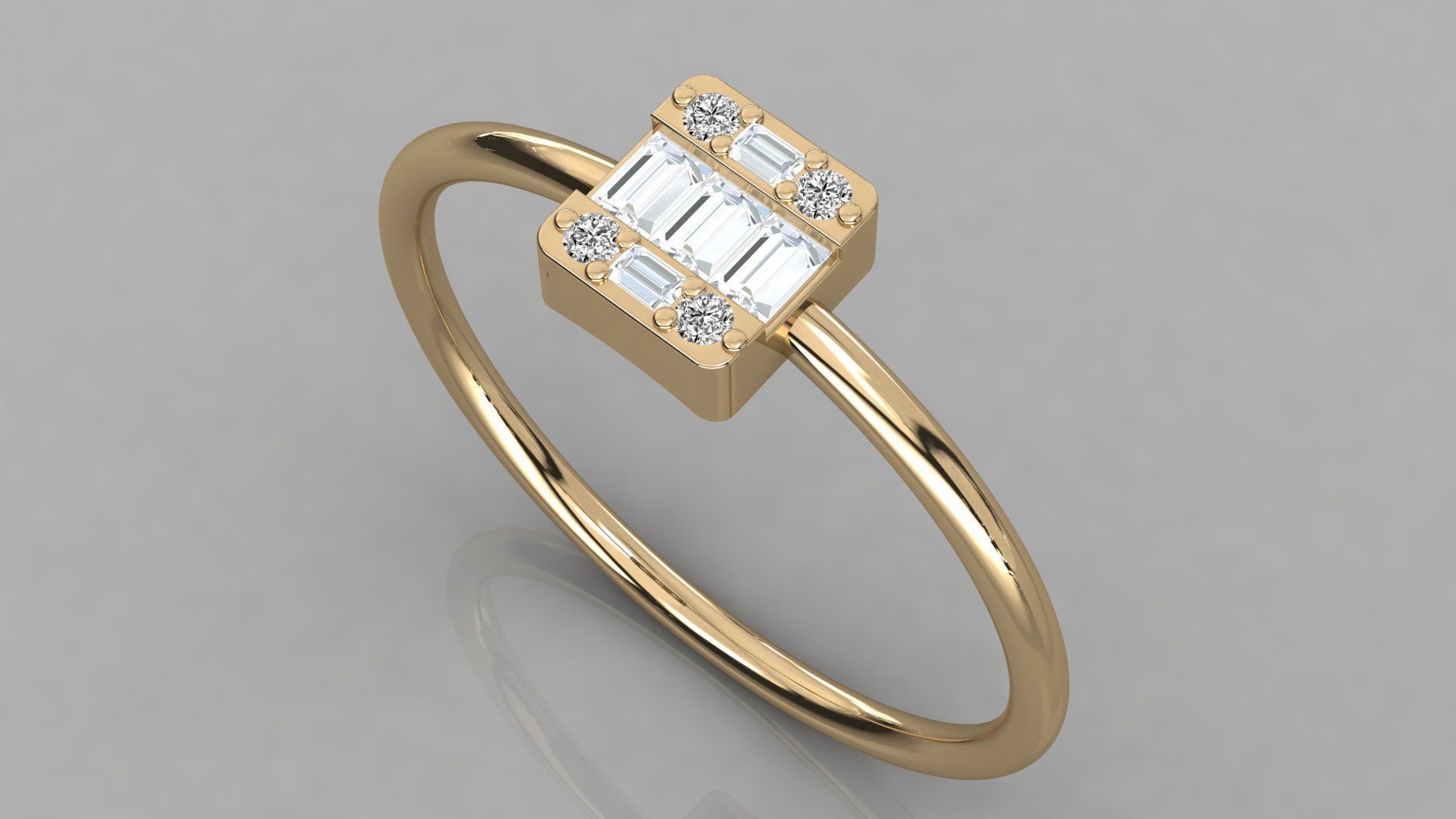 Women solitaire ring 3dm stl render detail  3D print model_3