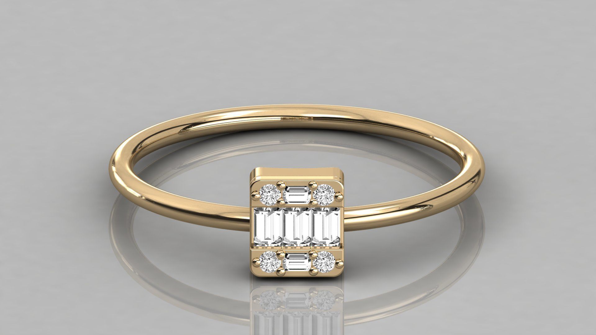 Women solitaire ring 3dm stl render detail  3D print model_8